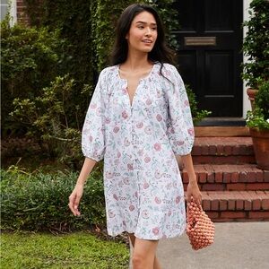 Lake Pajamas Hammock Shirt Dress in Garden Vines size Small